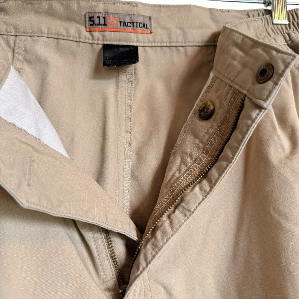 5.11 Tactical‎ Mens Khaki Tan Ripstop Cargo Pants Multi-Pocket Workwear 34x32